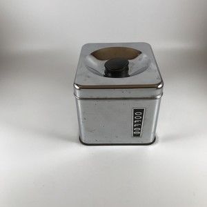 Lincoln Beautyware Chrome Coffee Canister Vintage MCM
